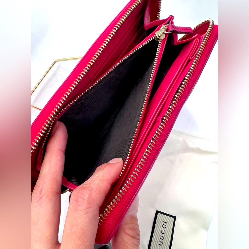 Gucci Pink Leather Soho Interlocking GG Logo Zip Around Wallet w/COA - Picture 14 of 17